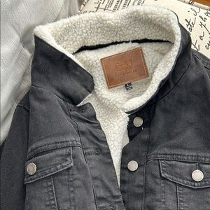 BBJ Women's Black Jean Jacket with Sherpa Lining